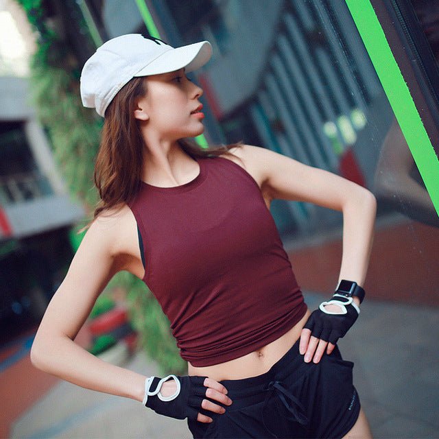 Chic Back Open Yoga Fitness Crop Top Women-6