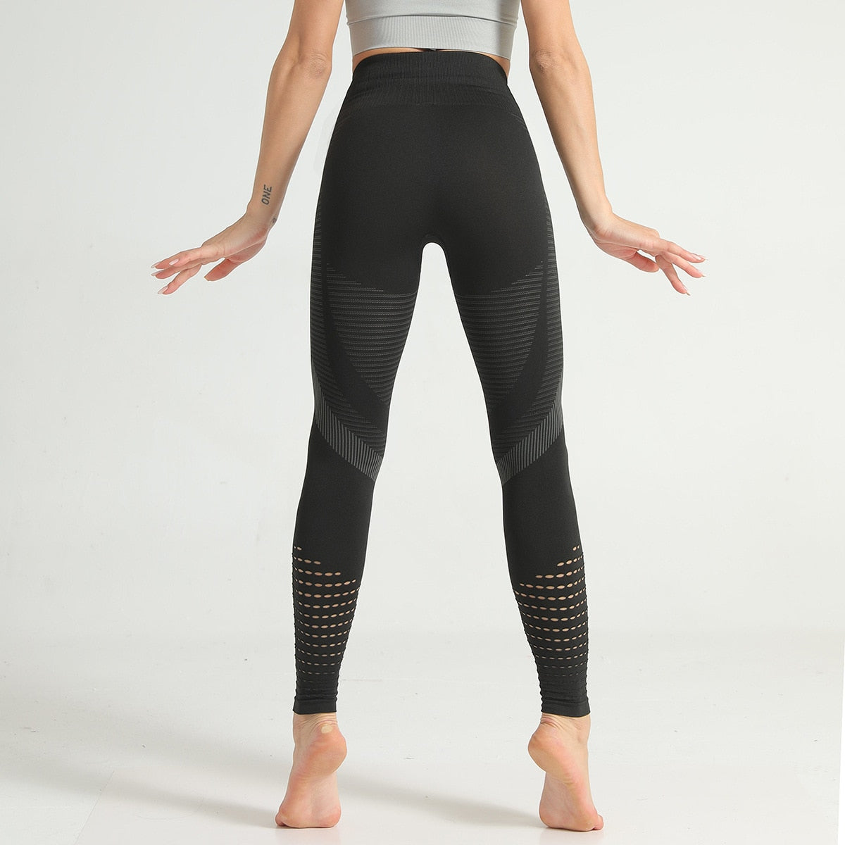 Hollow Out Fitness Gym Leggings Women Seamless Energy Tights Workout Running Activewear Yoga Pants Sport Trainning Wear-3