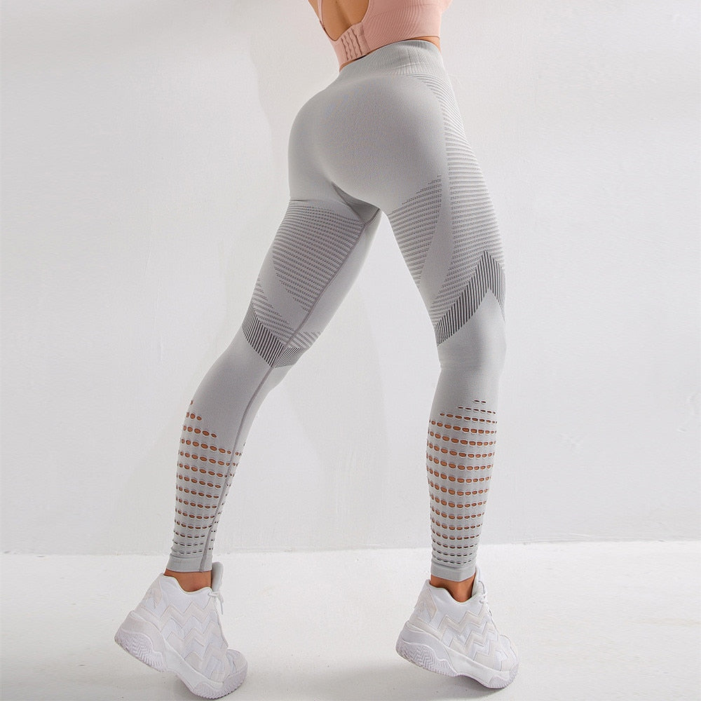 Hollow Out Fitness Gym Leggings Women Seamless Energy Tights Workout Running Activewear Yoga Pants Sport Trainning Wear-7