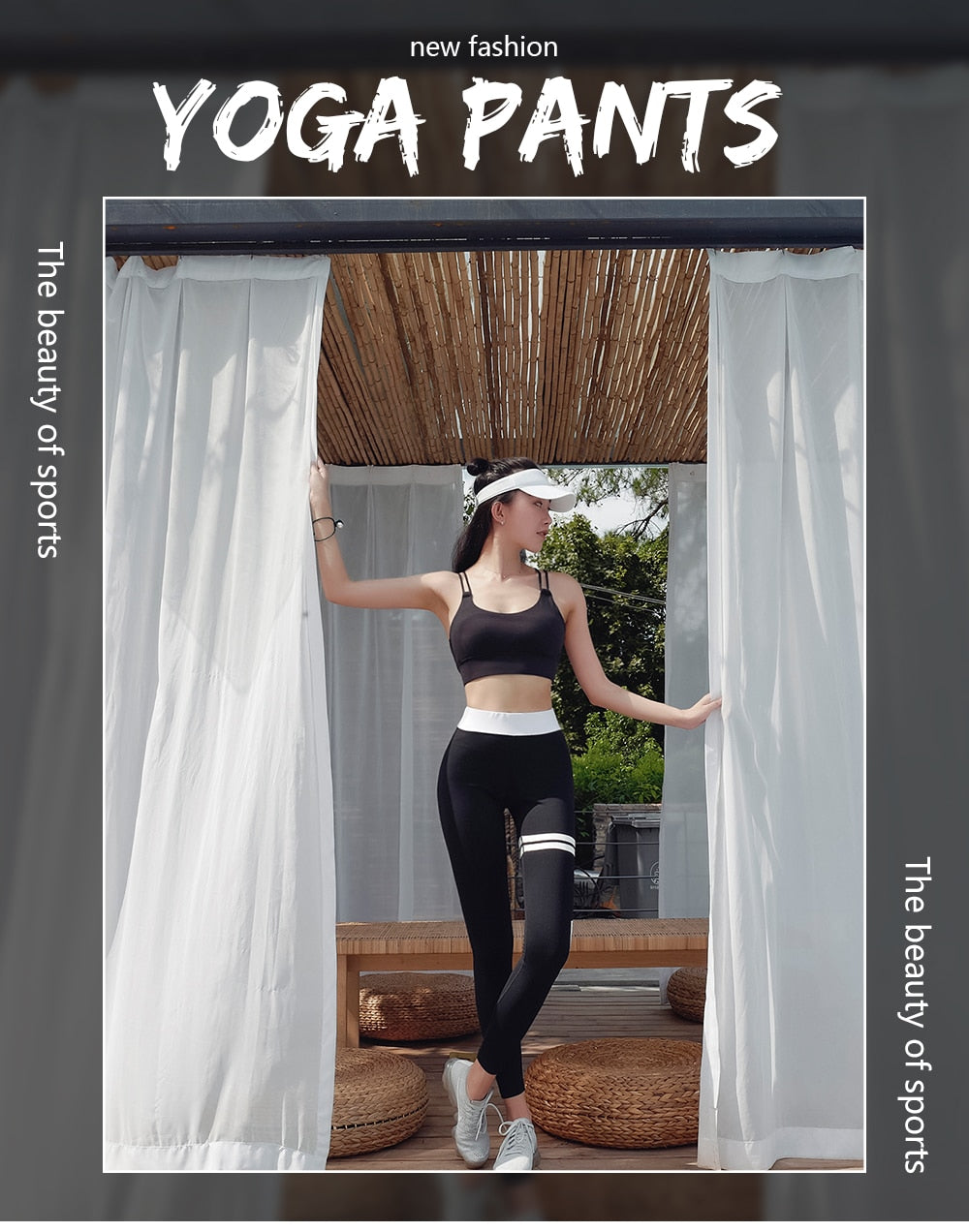 High Elastic Letter Gym Leggings Sportswear High Waist Skinny Women's Pants-2
